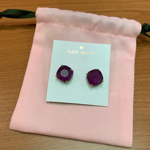 kate spade Jewelry - Kate Spade Square Purple Earrings